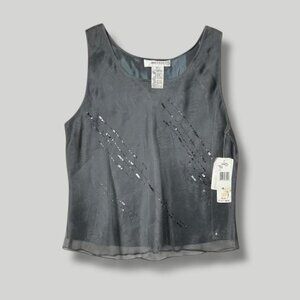 2000s silk beaded ethereal whimsigoth chiffon layered tank top NWT Jones & Co XL